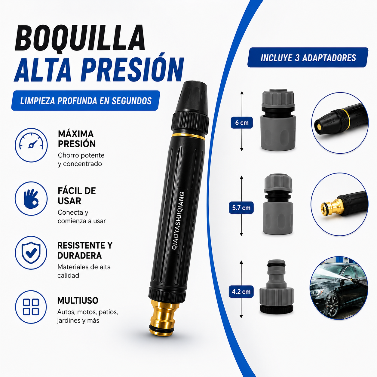 Boquilla de alta presión 7 en 1
